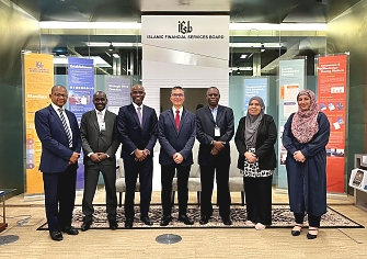 IFSB Deputy Secretary General, Mr. Abdullah bin Haron (with a red tie) welcomed CIFCA delegate to IFSB, led by Mr Salum Shaban Lupande, Secretary General of the Centre for Islamic Finance Compliance and Advice (CIFCA), and accompanied by Mr Makame Haji Mohamed (middle of the left photo), Minister Counsellor at the High Commission of the United Republic of Tanzania in Kuala Lumpur