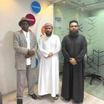 CIFCA Secretary General, Mr. Salum Lupande with Noor Shariah Team in their office in Dubai, UAE.